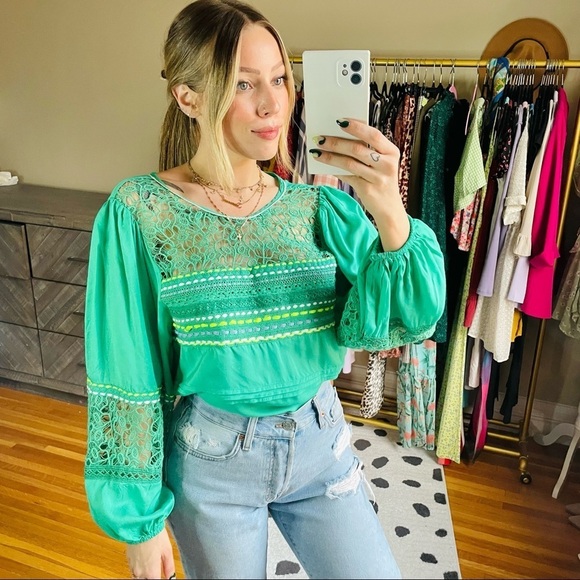 Anthro Bl-nk London Sunshine Peasant Blouse Top - Picture 5 of 12